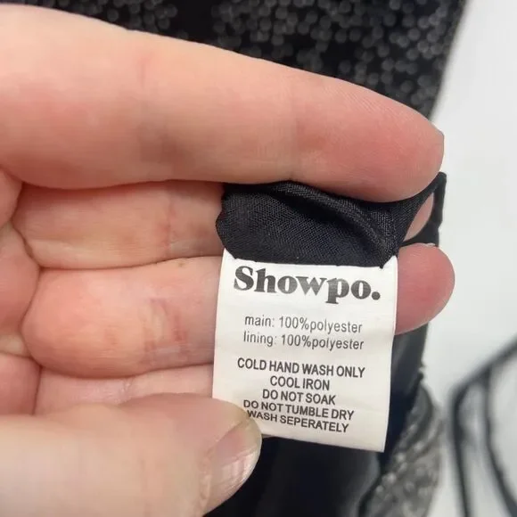 Showpo. Worlds Away Black White Polka Dot Ruffle Mini Dress NWT Womens 16 - Picture 6 of 8